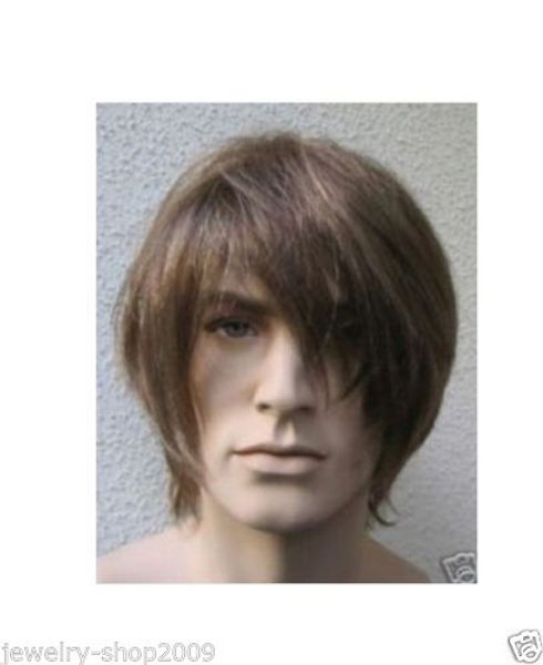 

new cosplay short brown mixed men wigs