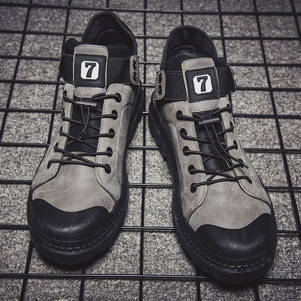 

fall and winter new boots fashion men's boots leisure men's shoes men, Black