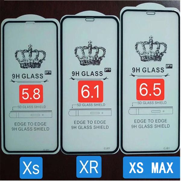 

200pcs full glue glass for iphone xs xr xs max curved full cover tempered glass phone screen protector curved glass no retail package
