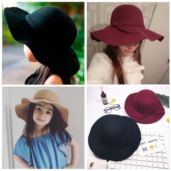 

vintage wide brim mom kids cap spring summer girls sun hat fashion bowknot children beach sun visors caps for travel, Blue;gray