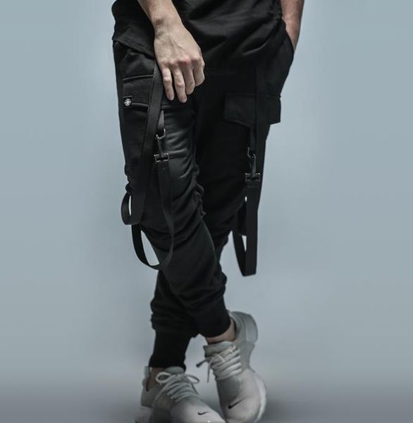 

hip hop streetweat брюки для мужчин high street прохладных брюк повседневной полной длиной черного карандаш брюки с карманами, Black