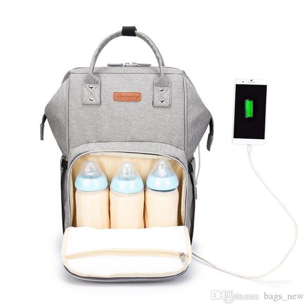 

fashion usb interface mummy bag backpack large capacity waterproof baby diaper bag maternity carry bolsa luiertas bag for baby care