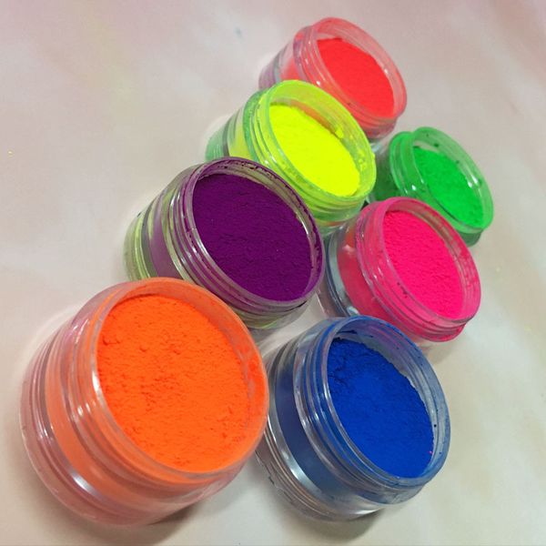 

7 colors mix/set neon loose eyeshadow pigment matte mineral spangle nail make up shimmer shining eye shadow