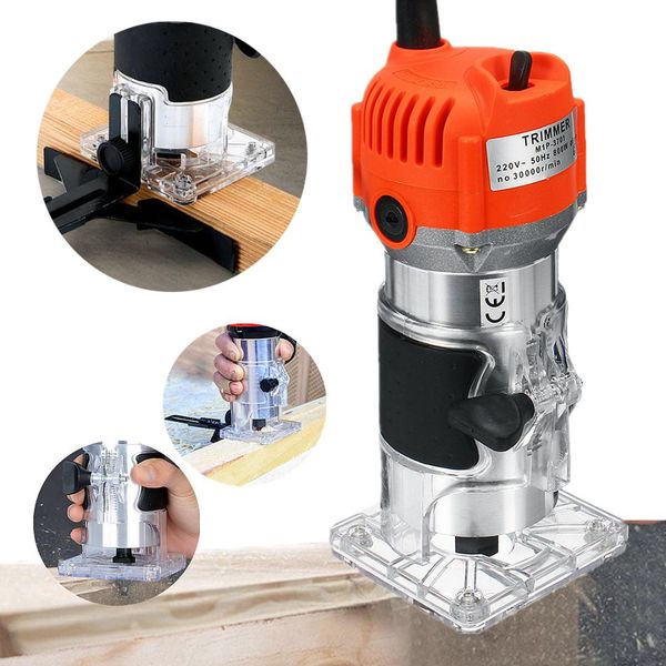 

220v/110v woodworking electric trimmer 30000rpm wood milling engraving slotting trimming machine wood router slotting trimming