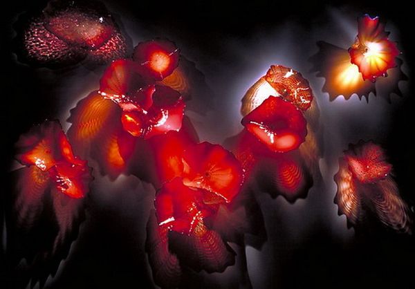 

wall decoration flower art plates red restaurant big murano glass wall lights party decoration