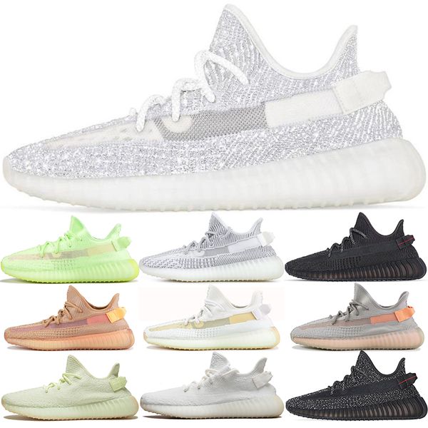 

Men Women Running Shoes Black 3M Reflective Glow Static Clay True Form Hyperspace Cream White Butter Top Trainers Sports Sneaker Size 5.5-12