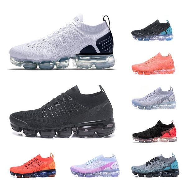 

chaussures moc 2 laceless 2.0 running shoes triple black white designer men fly white knit sports air trainers zapatos sneakers