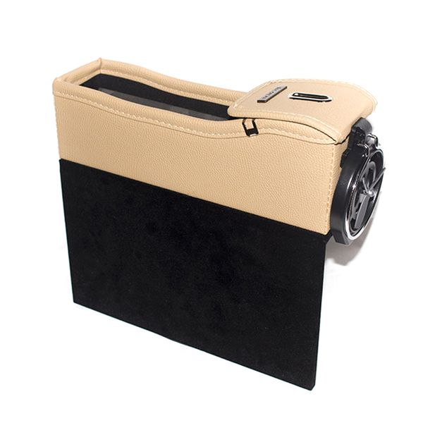 

pu car seat catcher gap filler storage box coin collector cup holder for driver leather car stuff