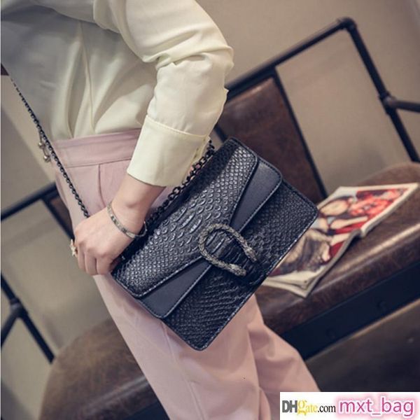 

women fashion designer handbags snake leather embossed bag chain crossbody bag brand designer messenger bag sac a main