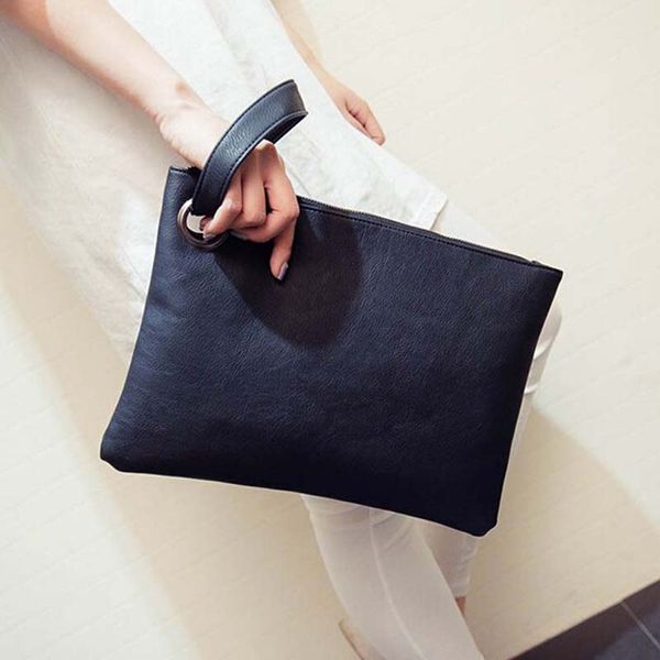 

selling simple fashion women handbag solid color clutch bag leather envelope bags ladies over shoulder package -b5