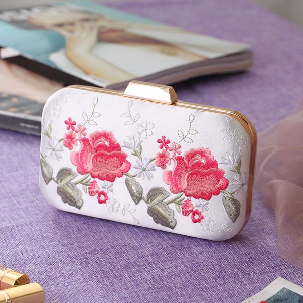 

wedding handbags bridal holding purse bags flora printed shoulder bags, Black
