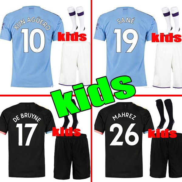 

Kids kit FC Manchester MAHREZ AWAY DE BRUYNE AGUERO CITY soccer jerseys 2019 SANE boys THIRD 19 20 CHILD JERSEY football shirt uniforms