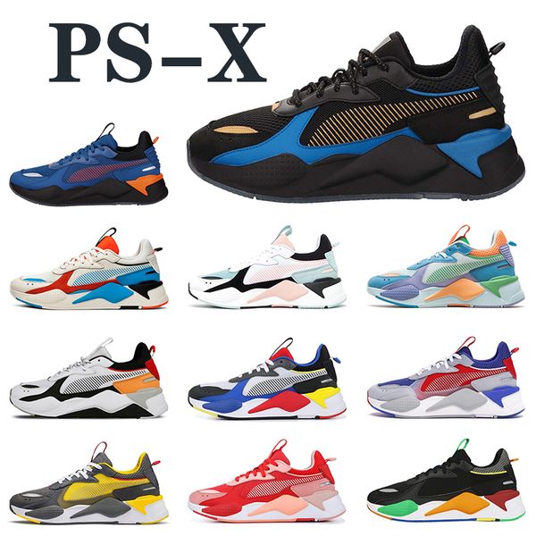 

new arrival puma rs x fashion black blue women toys running shoes orange bright peach men trainer trophy sport sneakers 36-45, White;red