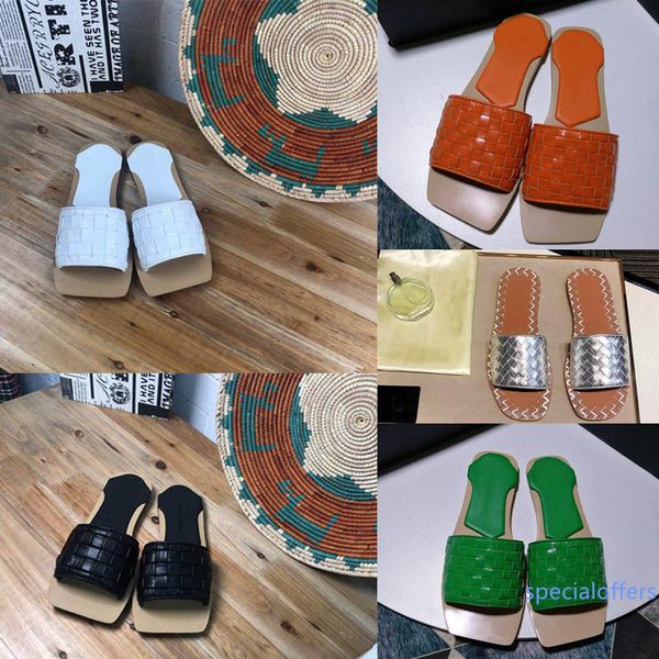 

new nappa stuoia sandals luxury designer shoes flat sandals sandals in stuoia nappa party women s squared toe woven slippers, Black