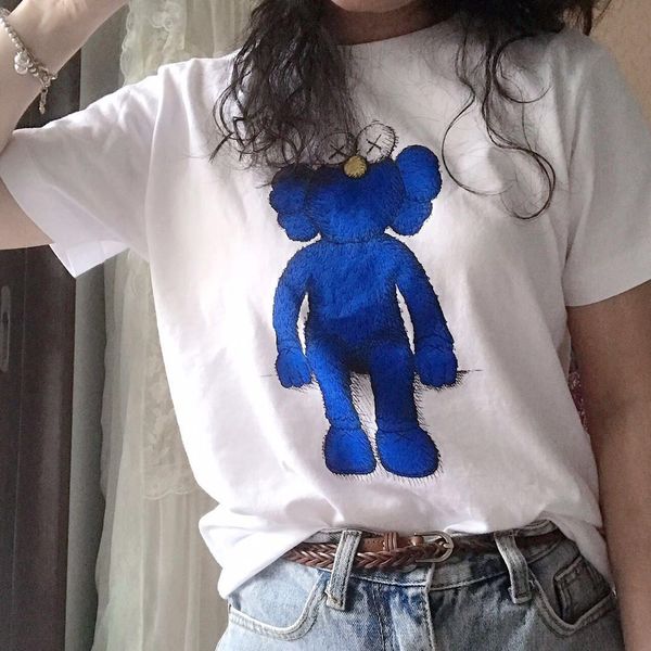 

2020 designer mens and womens t-shirt high-quality cotton round neck kaws joint couple print t-shirt white green summer leisure