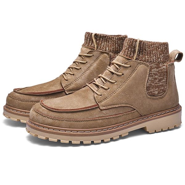 

men's winter snow boots 2019 fashion man's quality leather lace up ankle boot male outdoor non slip snowboot men winetr footware, Black