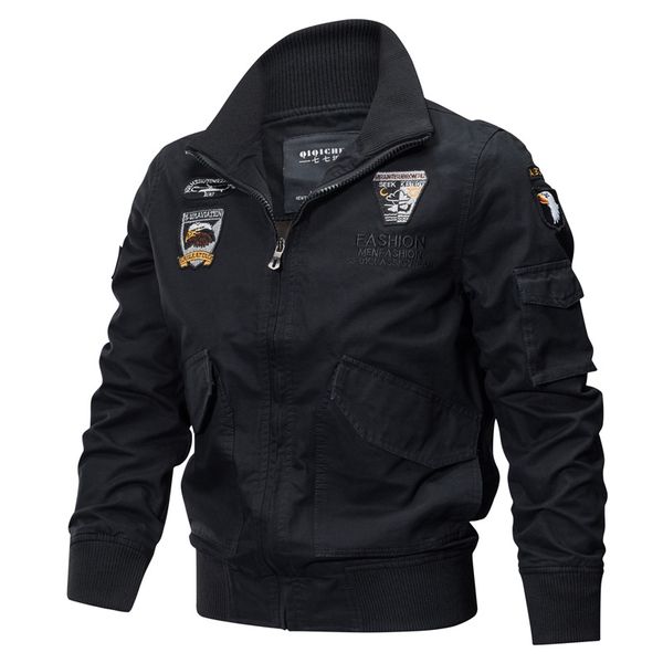 

spring jacket men winter cotton jacket army pilot jackets cargo coat flight outwear autumn slim type, Black;brown