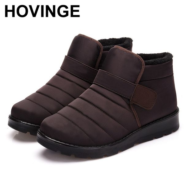 

hovinge waterproof flexible cube woman boots cozy warm fur inside snow boots winter shoes woman, Black