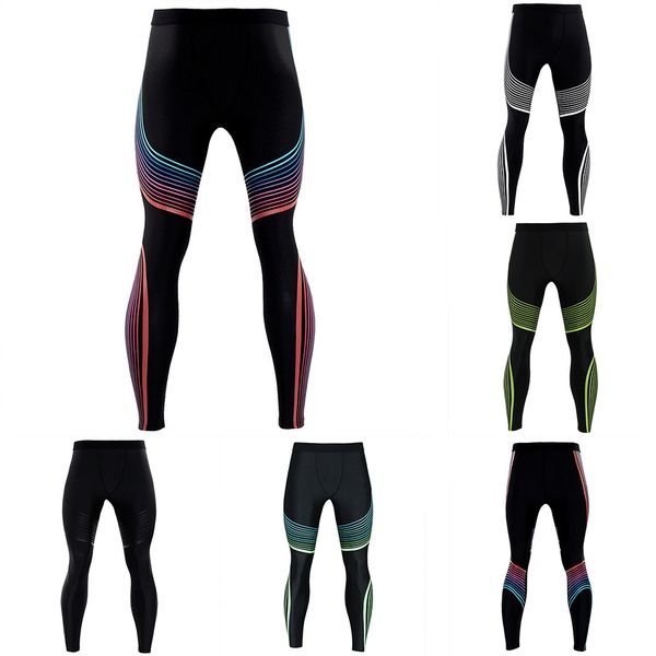 

2019 seamless leggings fitness men polyester full length elastic yoga pants high waist fitness sport gym running push upleggings, White;red