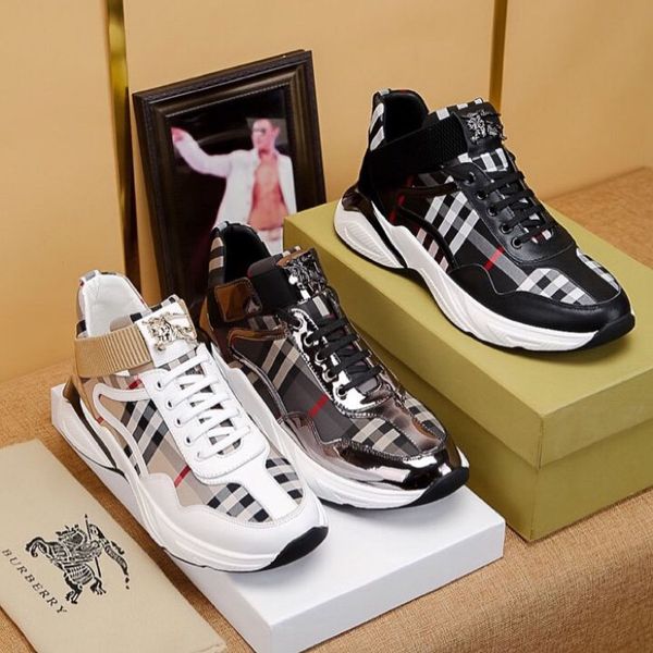 

luxury fashion casual shoes designer shoes platform basketball sneakers white black classic plaid men shoes size 38-45, Red;white