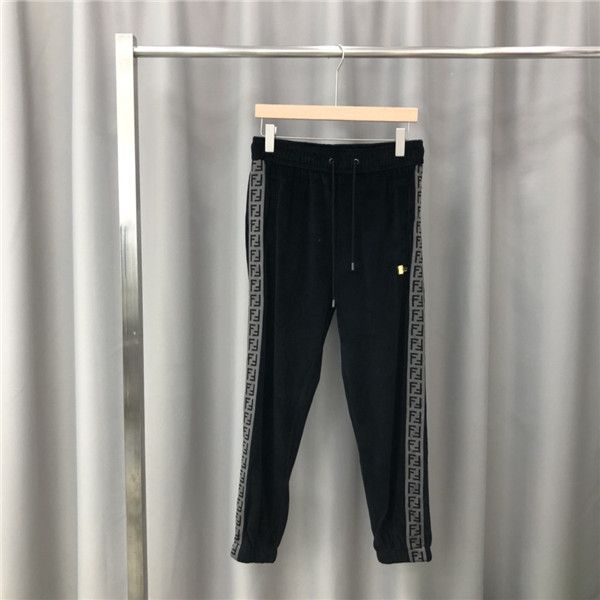

19fw luxurious brand design fed long pants terry trousers all-match fashion ribbon hip-hop high streetwear cool sports trousers, Black;green