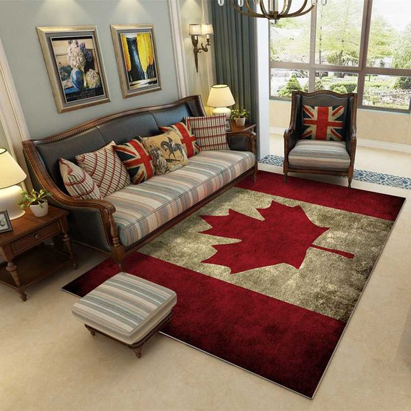 

retro carpet canadian flag rugs soft anti-slip suction floor mat home l outdoor bedroom prayer parlor blanket