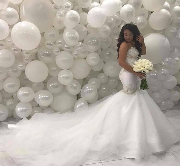 

Арабский Ближний Восток Русалка Свадебные платья 2020 Милая бисером кружева суд поезд Ivory Vintage Свадебные платья