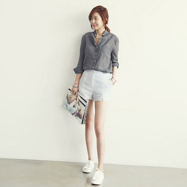 

fashion vetement femme long sleeve shirt women fashion women blouses linen cotton white blouse blusas co1