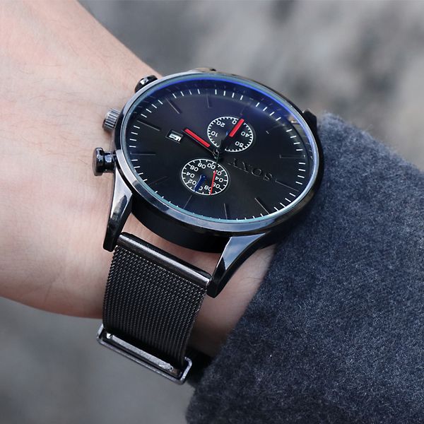 

male hours wristwatch men luxury mesh belt stainless steel watches masculino relogio brief quartz relojes simple erkek kol saati, Slivery;brown