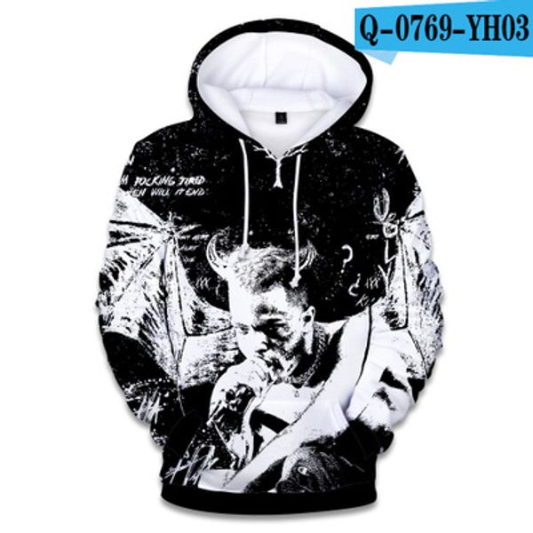 

hip hop mens hoodies 2020 new arrival fashion mens fleece hoodie with repper printing mens streetwear clothing size 2xs-4xl, Black