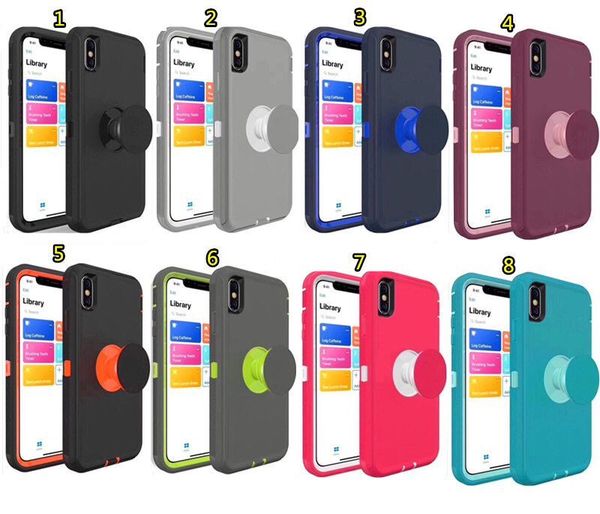 

Defender holder phone ca e built in kick tand 3 in 1 hockproof protector for iphone x x xr x max 6 7 8plu