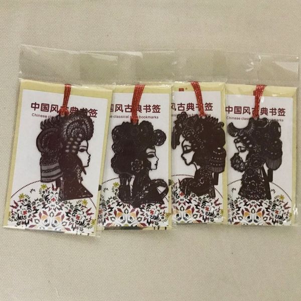 

4pcs/lot chinese traditional classical elements of peking opera beijing opera facial masks metal bookmark souvenir gift