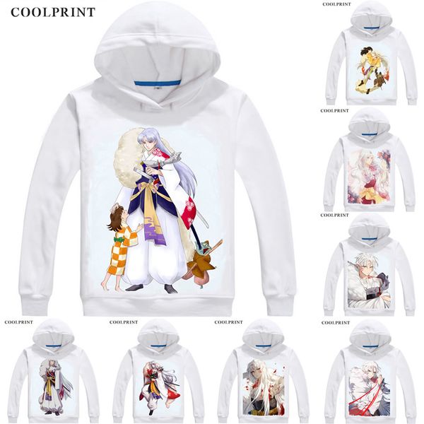 

sesshoumaru sesshomaru dog demon mens hoodies inuyasha a feudal fairy tale men sweatshirt streetwear anime hoodie printed long hooded, Black