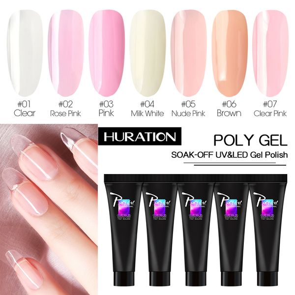 

huration poly gel nail gel polish builder nails art semi-permanently polygel extension camouflage nail led uv quick varnish, Red;pink