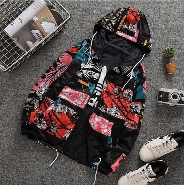 

2019 мужская куртка весна осень мода пальто карман на молнии с капюшоном две сторон