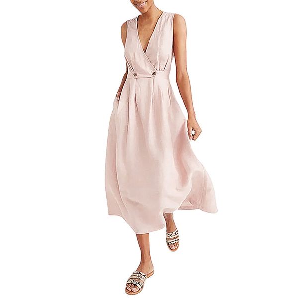 

off shoulder mid dress summer women sleeveless v neck dress ladies elegant office female solid color high waist, Black;gray