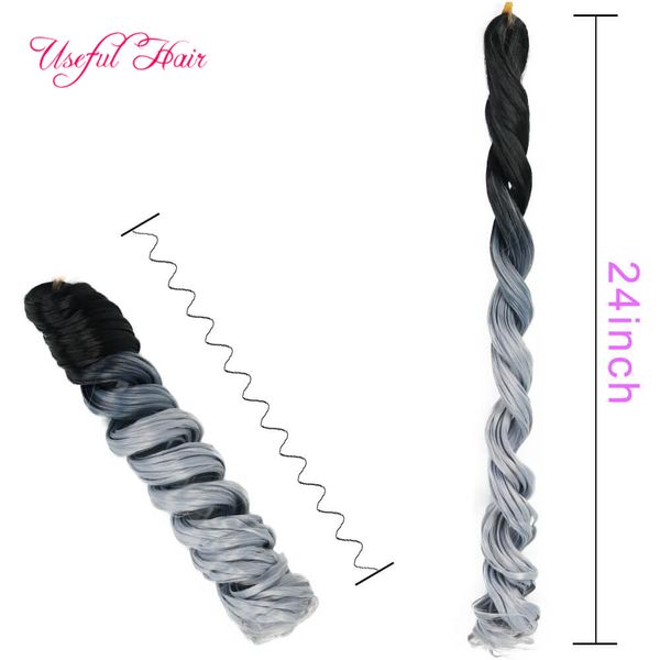 

bouncy long sea body braiding hair extensions 24inch crochet braids big sea body synthetic hair extension ombre braiding hair, Black