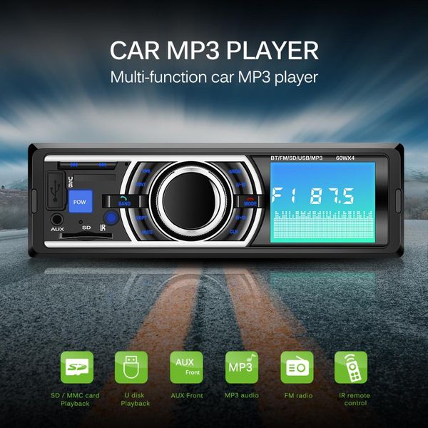 

car player bluetooth radio stereo fm transmitter electronics auto radio 1 din 12v usb/sd mmc aux audio 4x60w mp3 player