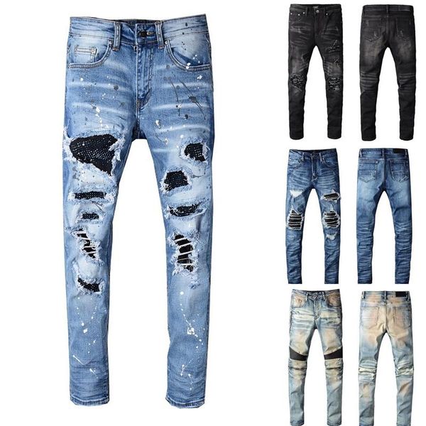 

mens designer pants new style casual skinny sweatpants mens designer jeans drop crotch jogging pants mens jeans, Blue
