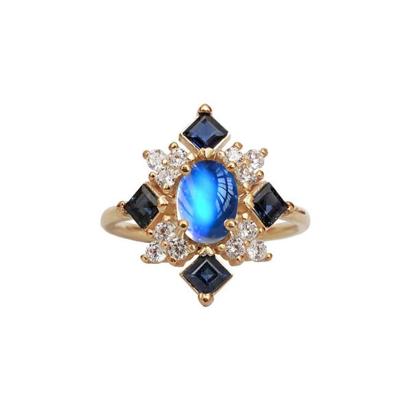 

fashion brand oval moonstone finger rings gold color sparking cz wedding ring for women engagement party jewelry, Slivery;golden