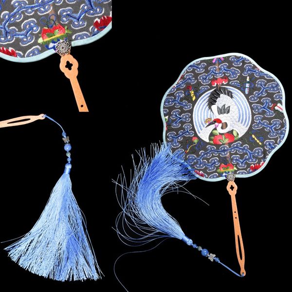 

72 patterns silk double hand embroidery fans for wedding accessories gifts intangible cultural heritage of suzhou polygonal fan, White