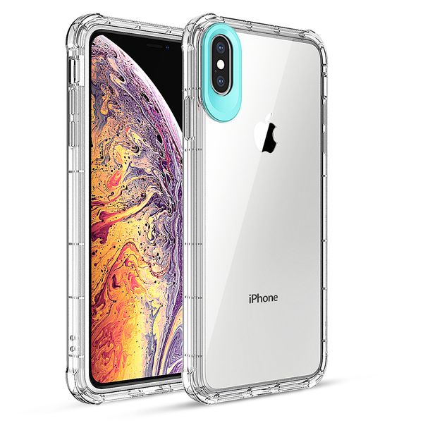

Two tone clear tpu cell phone ca e dual color hybrid armor hockproof cover oft ca e for iphone x max 8 7 6 6 plu 200pc
