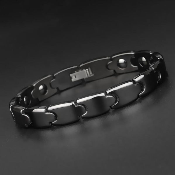 

designer jewelry health care bracelets ceramic black and white magnet couple bracelets for fashion, Golden;silver