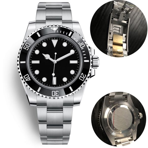 

luxury ceramic bezel mens watches automatic mechanical movement green watch stainless steel original gliding bracelet 5atm swim wristwatch, Slivery;brown