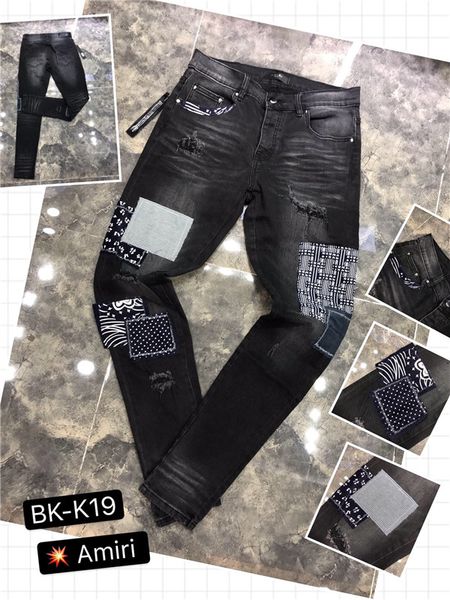 

2020 new embroidery animal jeans men beggar denim jeans for men slim moto & biker designer slim trousers homme03