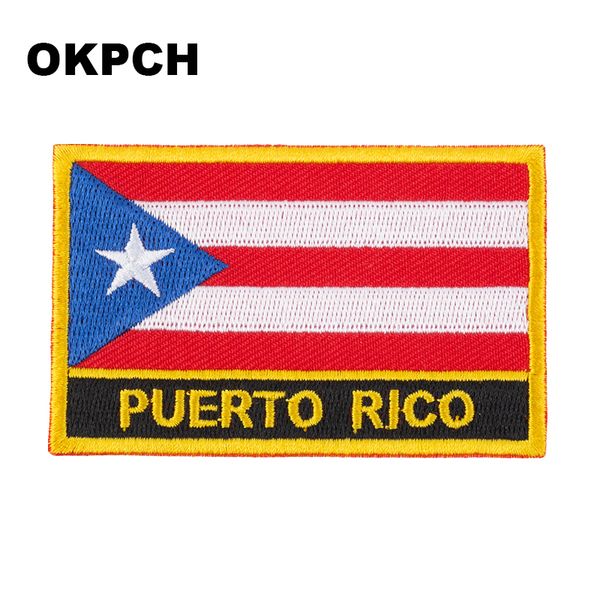 Ferro da ricamo della bandiera del Messico di figura del Porto Rico di trasporto 8*5cm libero sulla zona PT0239-R