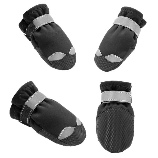 

4 pcs busy dog water resistant dog shoes anti-slip dog boots paw protection perfect for medium large dogs 3 colors