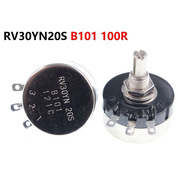 RV30YN20S B101 100R 3W potenciômetro de filme de carbono de volta única resistor ajustável