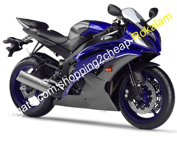 Para a parte de carenagem de Yamaha YZF R6 08 09 10 11 12 13 14 15 16 YZF600 Blue Grey Motorbike Bodywork Kit (moldagem por injeção)