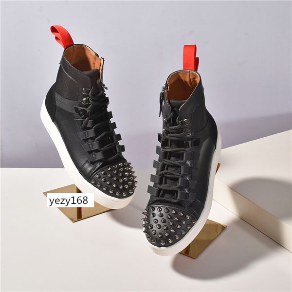 

оптовая продажа кроссовки снизу красный ботинок низкий вырез замши шипы обувь для мужчин и женщин партия свадьба кристалл кожа sneakers6, Black